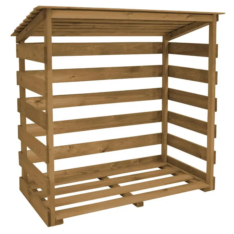 Mega-Angebot Brennholzregal, Kaminholzregal, Holzunterstand, 119x64x118/103cm, braun
