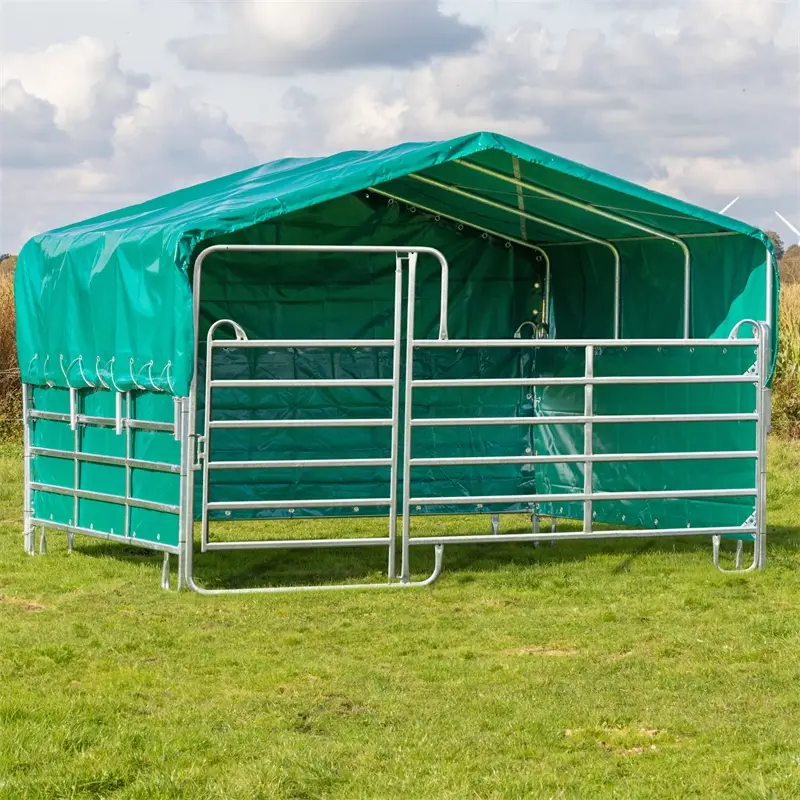 Günstig VOSS.farming Panelzelt mit Dach + Seitenplane + Tor, 4m x 3,60m