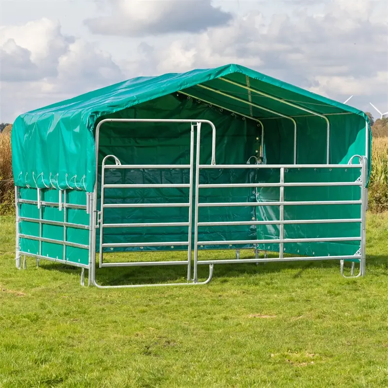 VOSS.farming Panelzelt mit Dach + Seitenplane + Tor, 3,60m x 3m Jetzt Kaufen