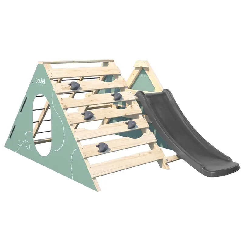 Finale Aktion Spielplatz aus Holz, Babyspielplatz für bis zu 2 Kleinkinder, mit Rutsche und Tipi, 127x208x91cm