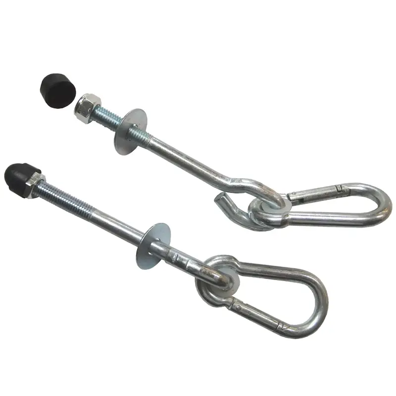 Saisonangebot 2x Karabinerhaken für Schaukeln, aus Stahl, für Rundhölzer Ø10cm, 23,5x5x2cm