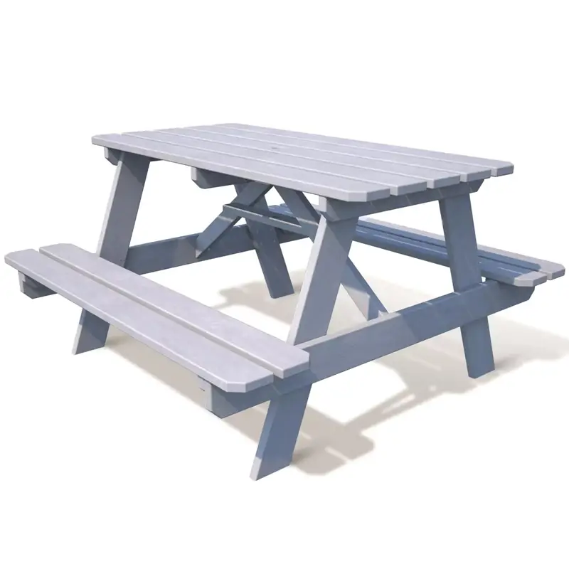 Meistverkauft Kindertisch aus Holz, Picknicktisch für bis zu 4 Kinder, mit Sonnenschirmloch, 90x91,5x50cm
