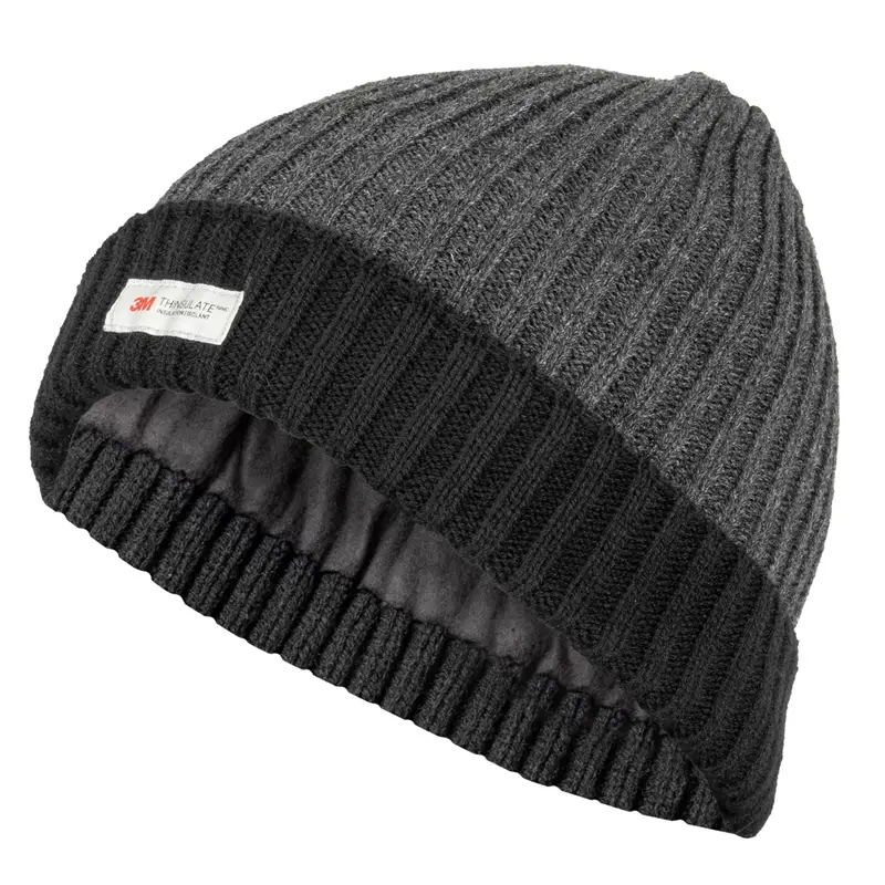 Direktkauf Strickmütze, Wintermütze mit Thinsulate-Futter, isolierend und wärmend, anthrazit/schwarz