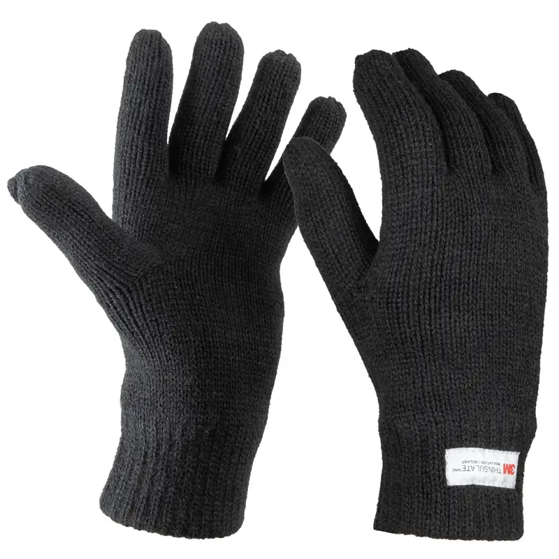 Strickhandschuhe, Winterhandschuhe mit Thinsulate-Futter, wärmend, schwarz, M Beliebt