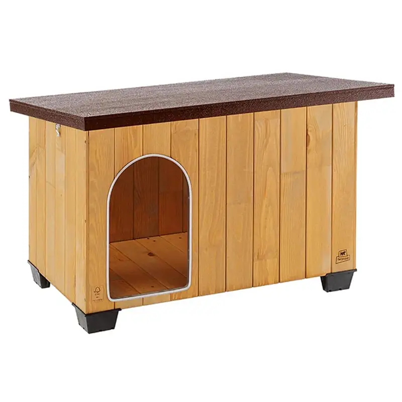 Hundehütte Baita 80, Hundehaus aus Kiefernholz, 95,5x65x65,5cm Bestpreis