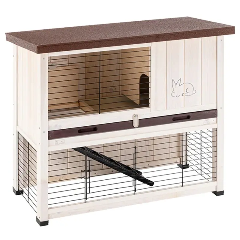 Online Kaufen Kaninchenstall Ranch 100, Hasenstall aus Kiefernholz, 2 Etagen, 92x47x81cm