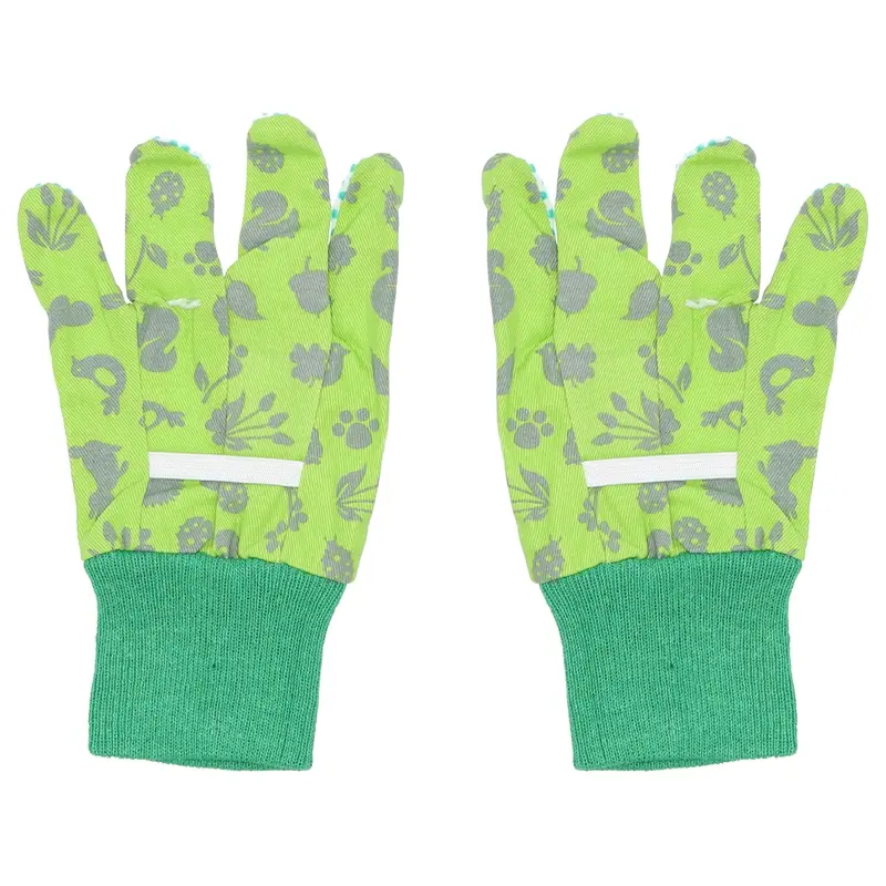 Gartenhandschuhe für Kinder, mit PVC-Noppen, elastisches Bündchen, grün Super-Preis