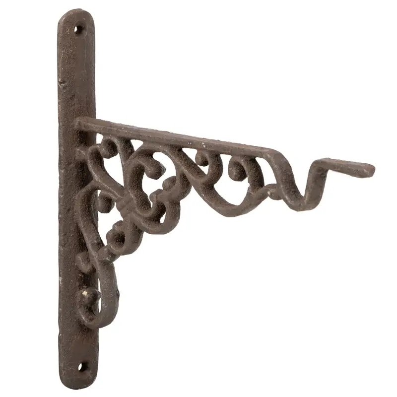 Hanging Busket Haken, aus Gusseisen, handgefertigt, dekoratives Design, 2,3x20,8x18,9cm, S Sonderaktion