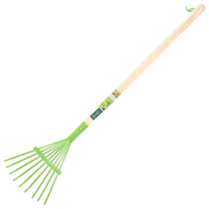 Rabatt Laubrechen für Kinder, mit Holzstiel, für kleine Hände, mit Aufhängeseil, 81,5cm