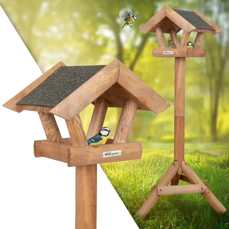 VOSS.garden Vogelhaus "Vinde" mit Ständer, Bitumendach, braun, 117cm Online Kaufen