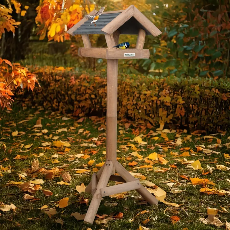 VOSS.garden Vogelhaus "Stöve" mit Ständer, Holzdach, braun, 118cm Schnäppchen