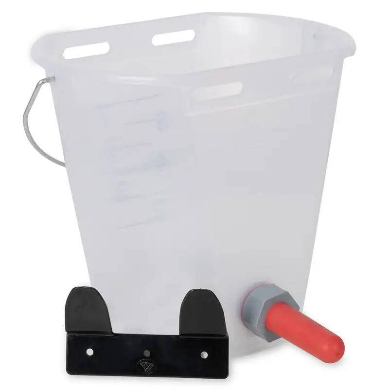 Top-Preis VOSS.farming Tränkeimer transparent 9 Liter, Kälbereimer inkl. Ventil, Sauger, Kunststoffhalterung