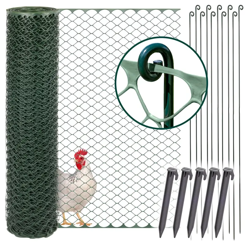 LandXpert "HenShield" 25m Premium Hühnerzaun, 120cmBegrenzungszaun, 20 Pfähle, 25 Heringe Preis Gesenkt