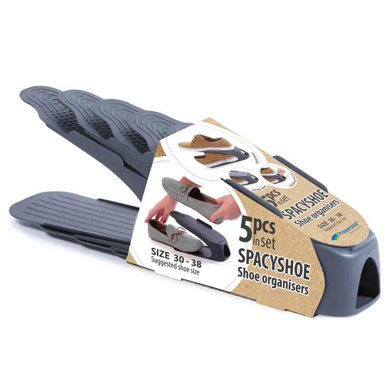 Nur Heute Schuhorganizer Spacyshoe, platzsparender Schuhalter, aus Plastik, anthrazit, 5er Set, Gr. 30-38