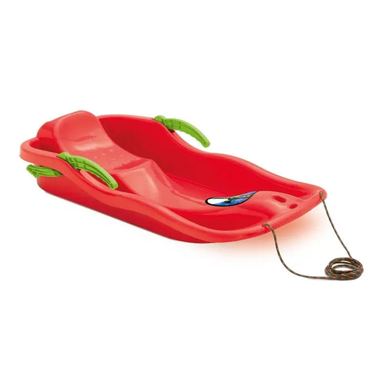 Neuheit Kinder Rutschbob Race, ab 3 Jahren, mit Handbremse und Zugseil, 87x40x18cm, rot