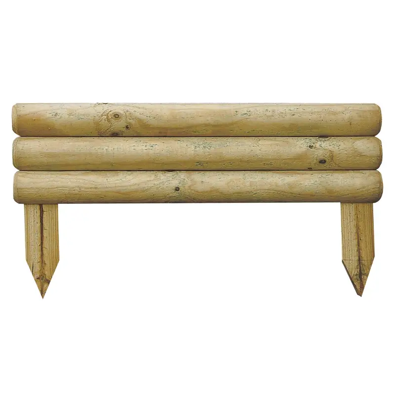 Geprüft Beeteinfassung 55x15cm Halbrundhölzer aus Kiefernholz, Beetumrandung