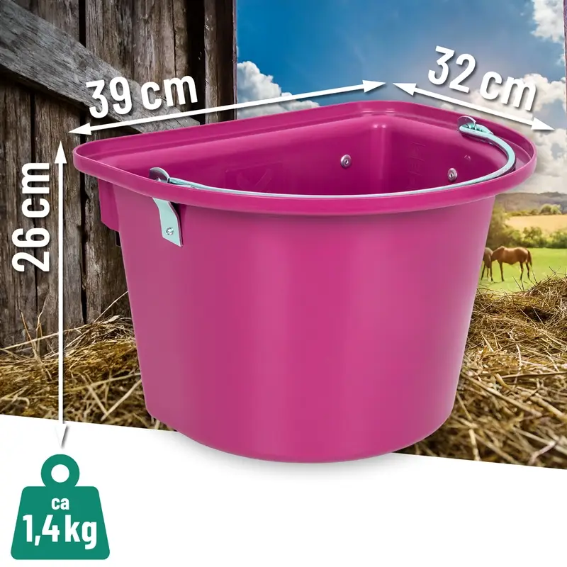 Garantierte Lieferung Transportkrippe, Futtertrog zum Einhängen, Turnier-Futterkrippe mit Tragegriff, pink