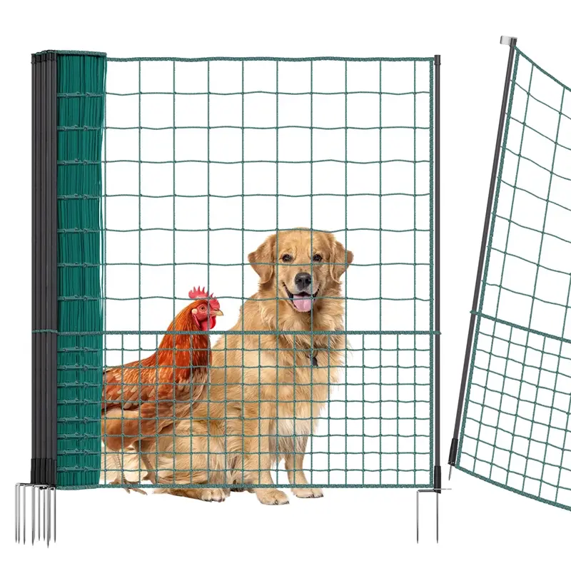 B-Ware 25m VOSS.farming BASIC Hühnerzaun mit Durchgang, 125cm, 7 Pfähle, 2 Spitzen, ohne Strom Direktkauf