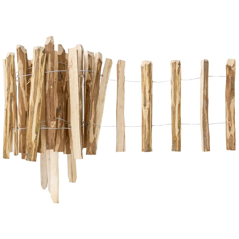 VOSS.garden Beeteinfassung Holz, 300x30 cm, Haselnuss, Rasenbegrenzung, 5 - 7cm Abstand Rabatt