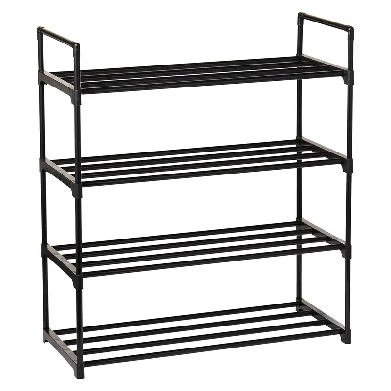 Nur Für Kurze Zeit Schuhregal 65x29x74cm mit 4 Ablagen, pro Ablage bis 3kg, schwarz
