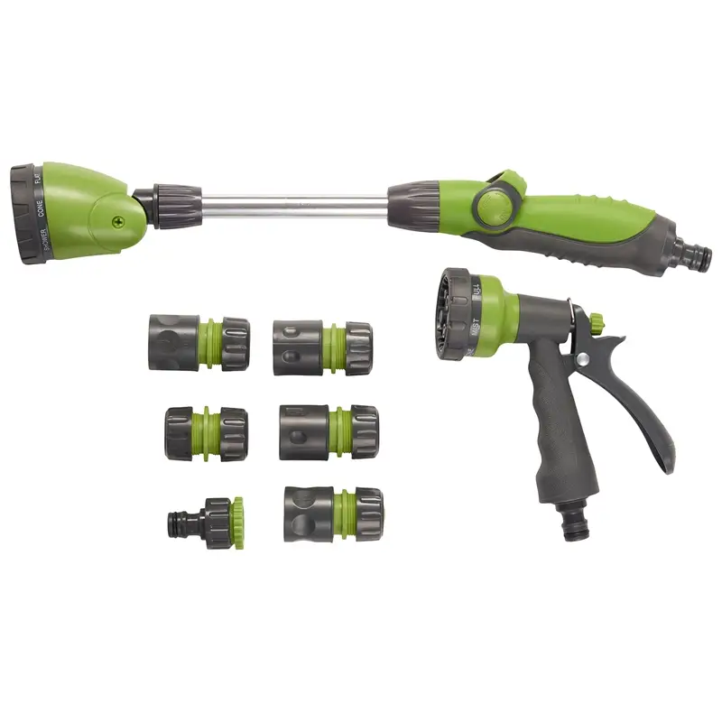 Schneller Versand Gartenbrause-Set 8-teilig - Komplettlösung für die Gartenbewässerung mit Sprühpistole und Gießstab