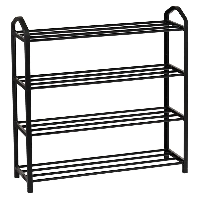 Schneller Versand Schuhregal 62x20x62cm mit 4 Ablagen, pro Ablage bis 2kg, schwarz