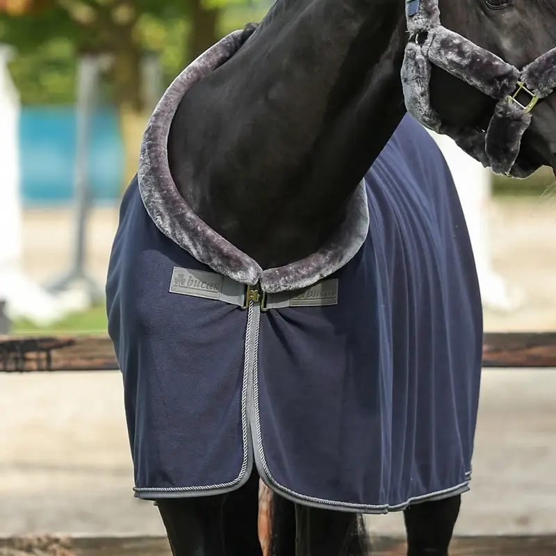 Bucas Show-Line Fleecedecke 400g, 145cm, Abschwitzdecke, navy-grau Angebot