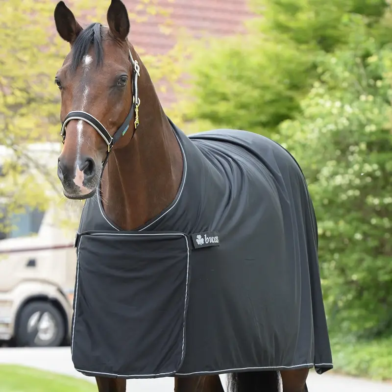 Rabatt Bucas Panel Prize Cooler Abschwitzdecke 0g, 155cm, Pferdedecke, schwarz-silber