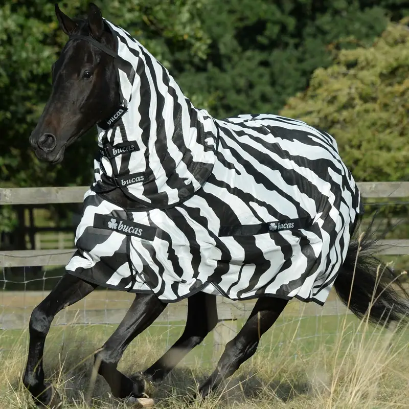 Top-Angebot Bucas Buzz-Off Zebra Full Neck 165cm, Fliegendecke mit Halsteil, Pferdedecke