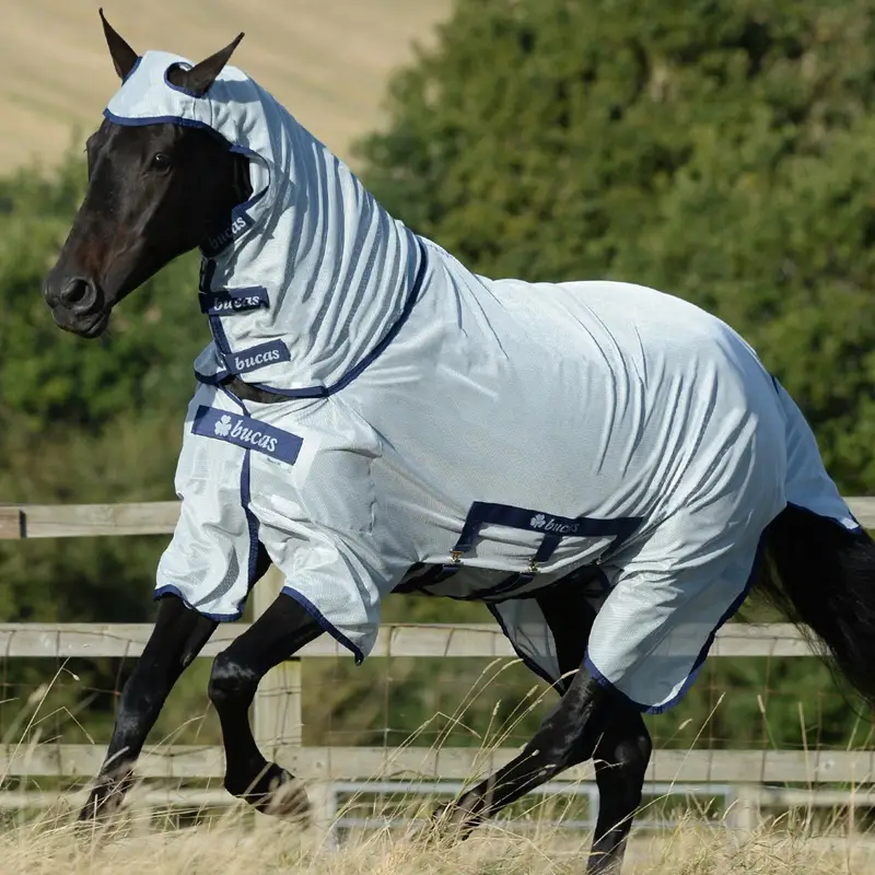 Angebot Bucas Buzz-Off X Full Neck, 125cm, Fliegendecke mit Halsteil, silber