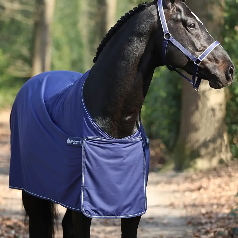 Finale Aktion Bucas Panel Prize Cooler Abschwitzdecke 0g, 145cm, Pferdedecke, navy-silber