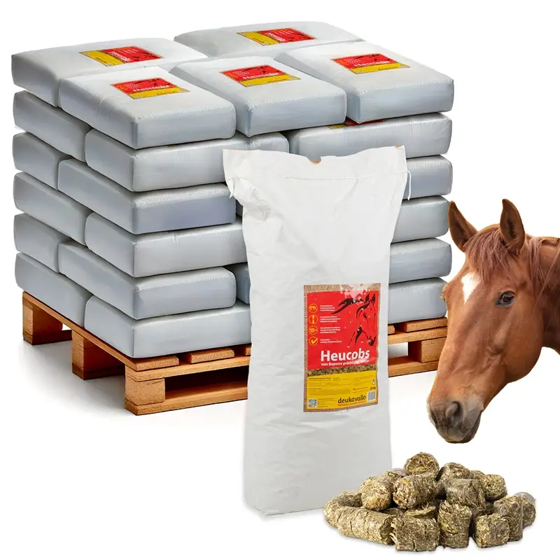 Palette deukavallo "Heucobs" Raufutterersatz, Heuergänzer für Pferde, melassefrei, 30 x 25kg Begrenztes Angebot