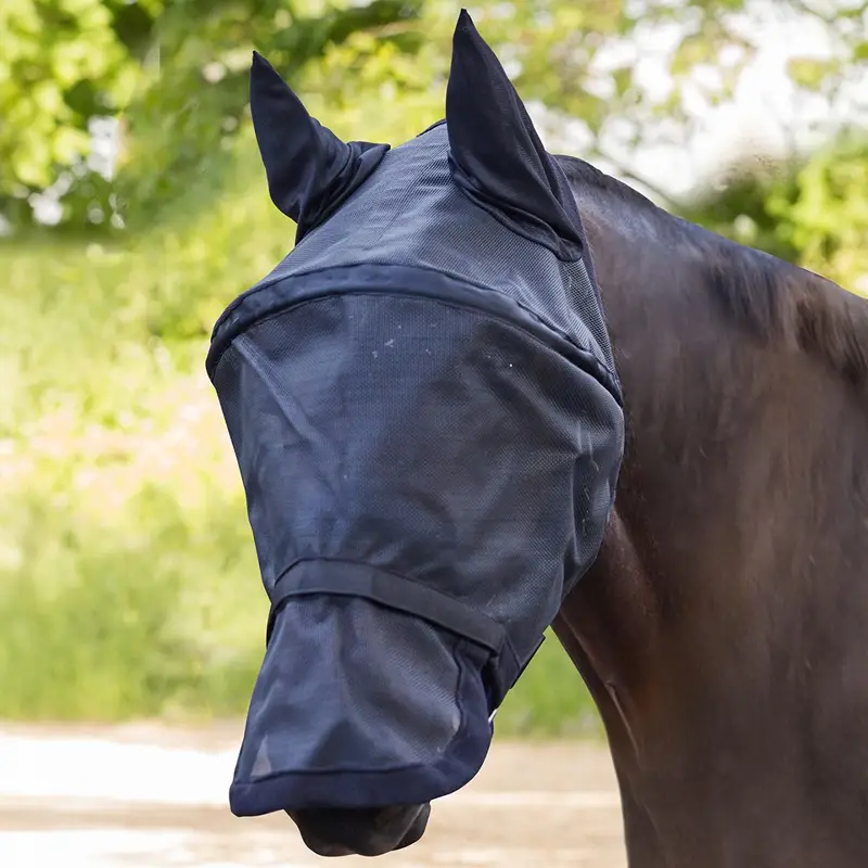 Waldhausen Fliegenmaske Premium Space mit Nasen- und Ohrenschutz, schwarz, Pony Günstig