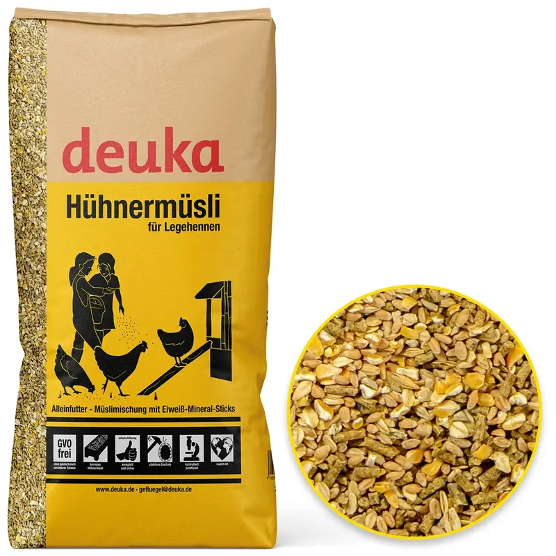 deuka Hühnermüsli 20kg - strukturreiche Müslimischung für Legehennen Echt