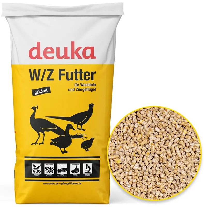 Direktkauf deuka W/Z Futter 25kg, Alleinfuttermittel für ausgewachsene Wachteln und Ziergeflügel