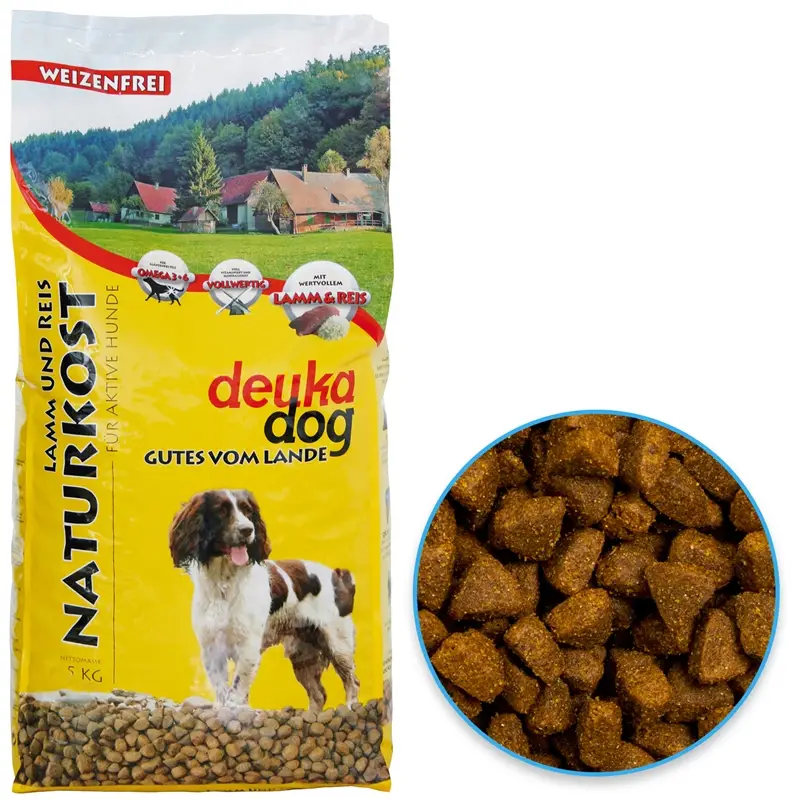 deuka dog Naturkost 3kg - Trockenfutter mit Lamm & Reis für erwachsene Hunde, weizenfrei Neu