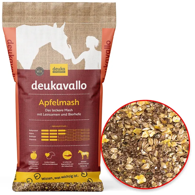 deukavallo Apfelmash 15kg - Mashfutter mit Apfeltrester und Leinsamen für Pferde Heißes Angebot