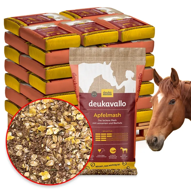 deukavallo Apfelmash 36x15kg - Mashfutter mit Apfeltrester und Leinsamen für Pferde Super-Preis