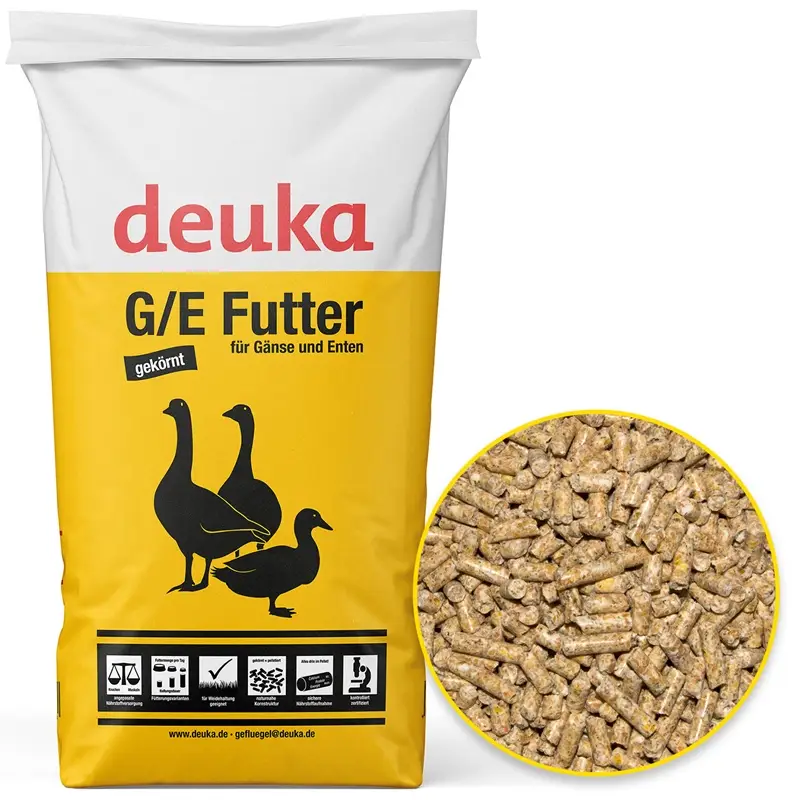 Ausverkauf deuka G/E Futter 25kg, gekörnt - Alleinfuttermittel für Enten und Gänse ab der 3.-4. Lebenswoche