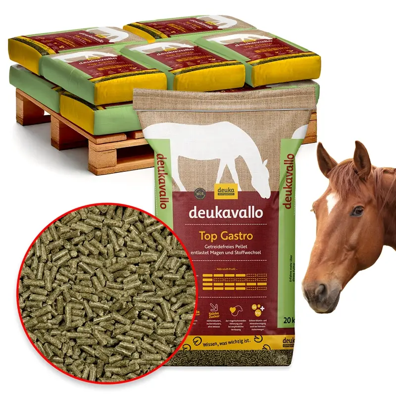 Sonderangebot deukavallo Top Gastro 12x20kg - pelletiertes Kraftfutter mit reduziertem Stärke- und Zuckergehalt