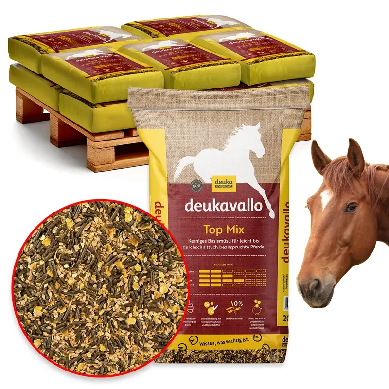 deukavallo Top Mix 12x20kg - Müslifutter für Pferde bei leichter bis mittlerer Arbeit Neu Im Sortiment