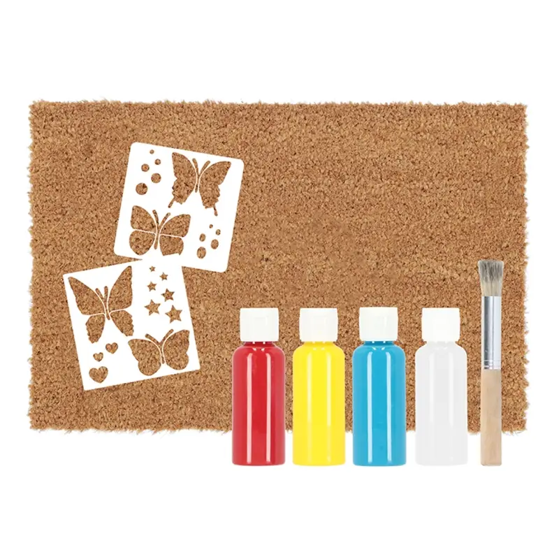 Türmatte DIY Schmetterlinge, mit Farben, Pinsel & Schablonen zum Selbstbemalen, Kokosmatte Versand Am Gleichen Tag