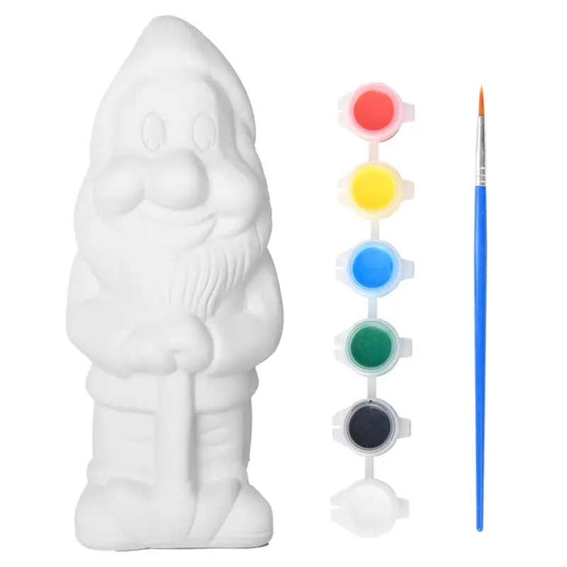 Schneller Versand Gartenzwerg zum Bemalen DIY, Kreativset mit Zwerg, Farben und Pinsel