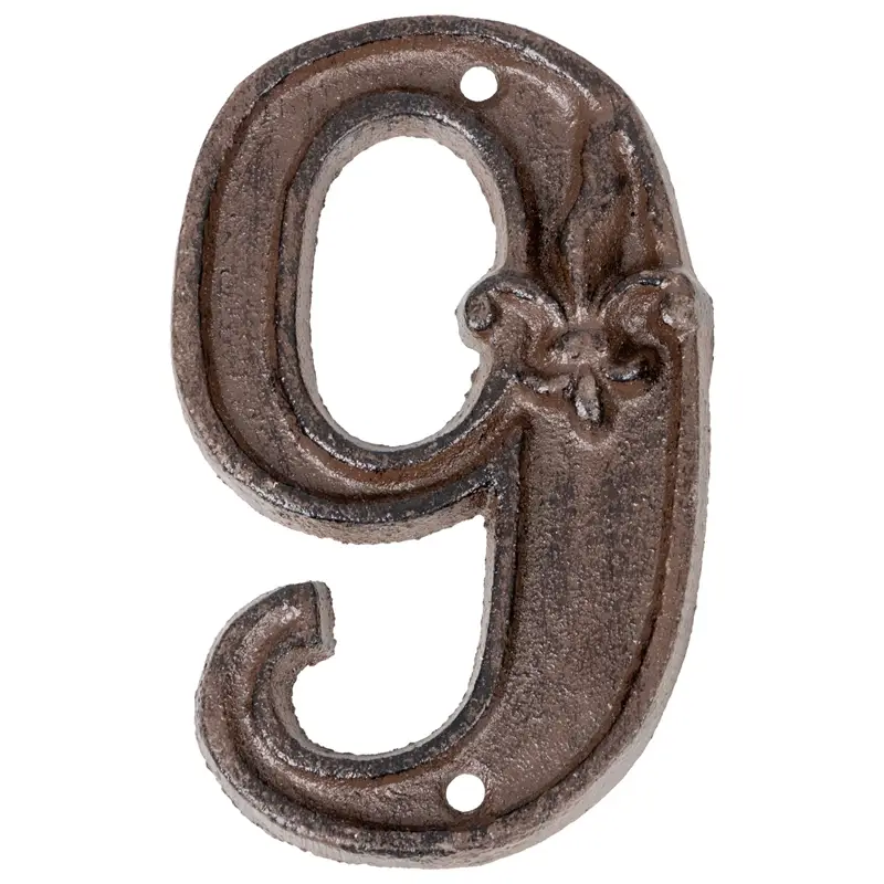 Expressversand Hausnummer aus Gusseisen, Ziffer 9