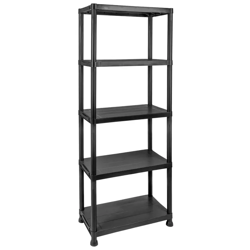 LandXpert Kunststoffregal-61x31x171cm, 125kg, 5 Böden, schwarz Geprüft