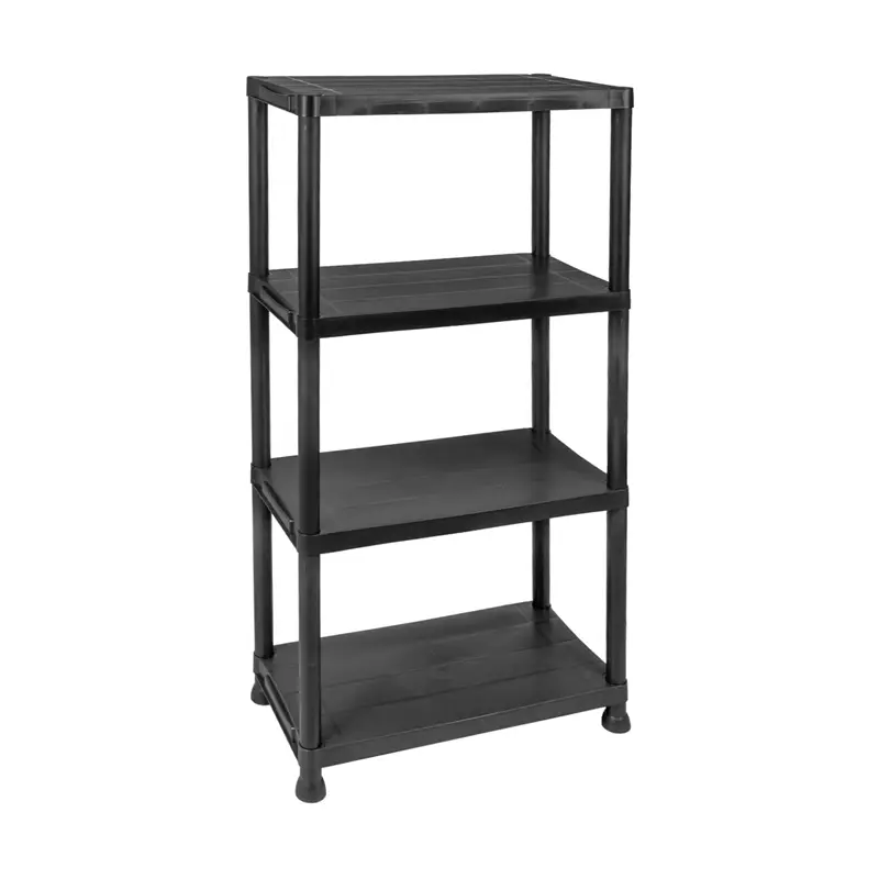 LandXpert Kunststoffregal-61x31x131cm, 100kg, 4 Böden, schwarz Abverkauf