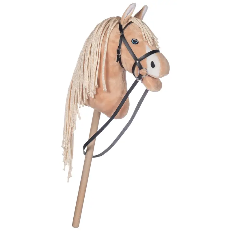 HKM Hobby Horsing Steckenpferd für Kinder, Hobby Horse mit Trense & Holzstiel, hellbraun Finale Aktion