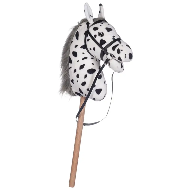 Billig HKM Hobby Horsing Steckenpferd für Kinder, Hobby Horse mit Trense & Holzstiel, gepunktet
