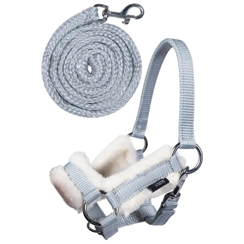 Neu Im Sortiment HKM Halfter & Strick für Hobby Horse, Set für Kinder, Zubehör für Steckenpferd, grau