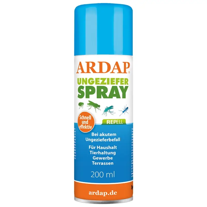Schneller Versand ARDAP® Repell Ungezieferspray 200ml zur Insektenabwehr - für Haushalt, Gewerbe & Tierhaltung